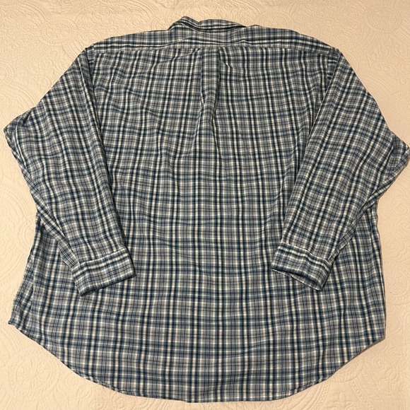 Ralph Lauren Blake Mens XXL‎ Plaid L/S Button Down Shirt Blue White Lightweigt - Picture 3 of 7